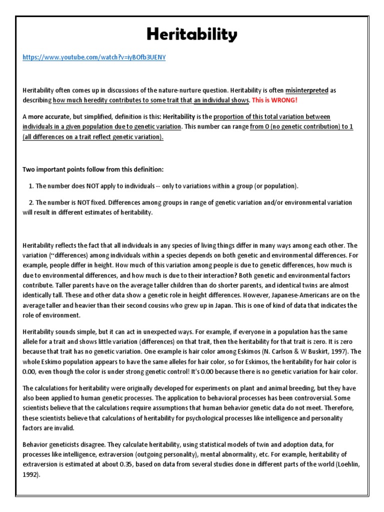 Clear Explanation Of Heritability – IRMT