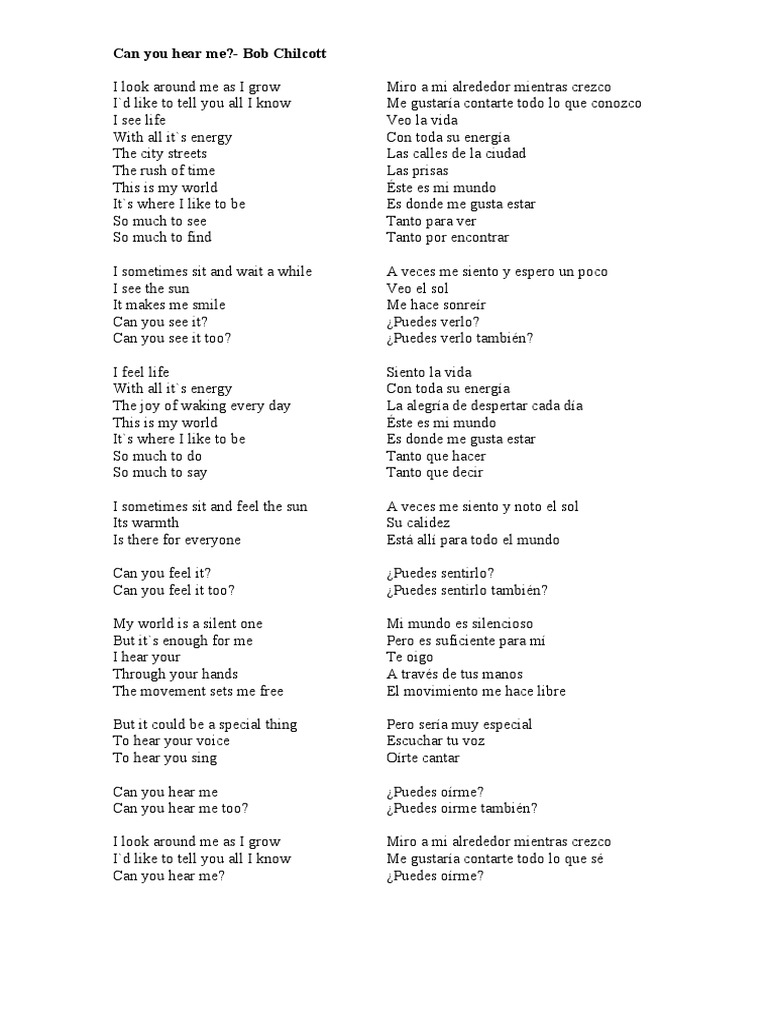 Can You Hear Me Lyrics Pdf
