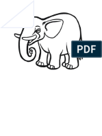 Plantilla para Dibujar Un Elefante Modificado