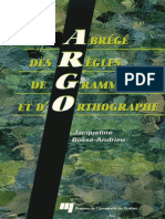 Abrege Des Regles de Grammaire Et D - Orthographe (ARGO) PDF