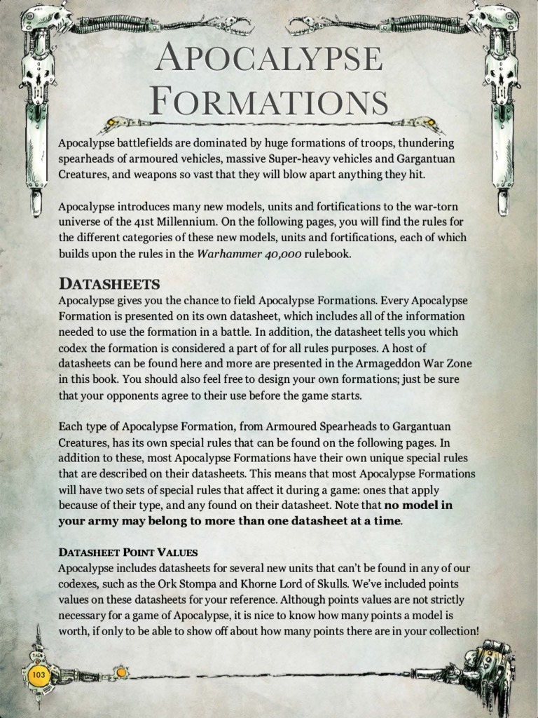 Apocalypse Formations Weapons Datasheet | PDF | Military Science ...