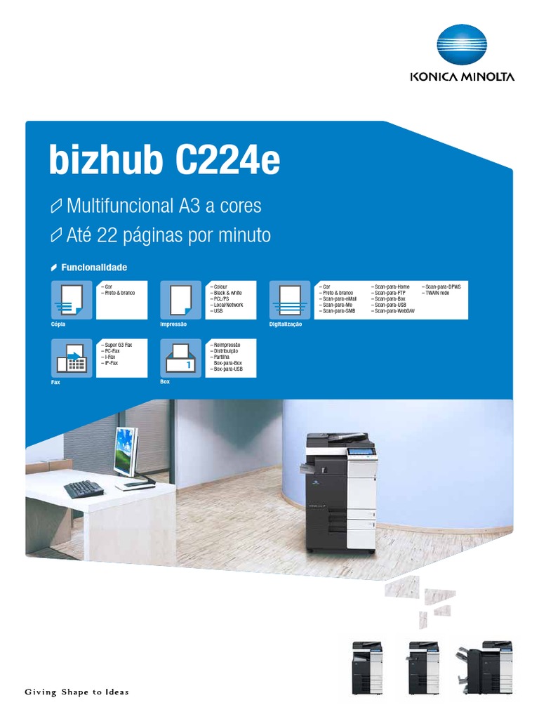 Bizhub C224e Ficha Tecnica PDF Impressão