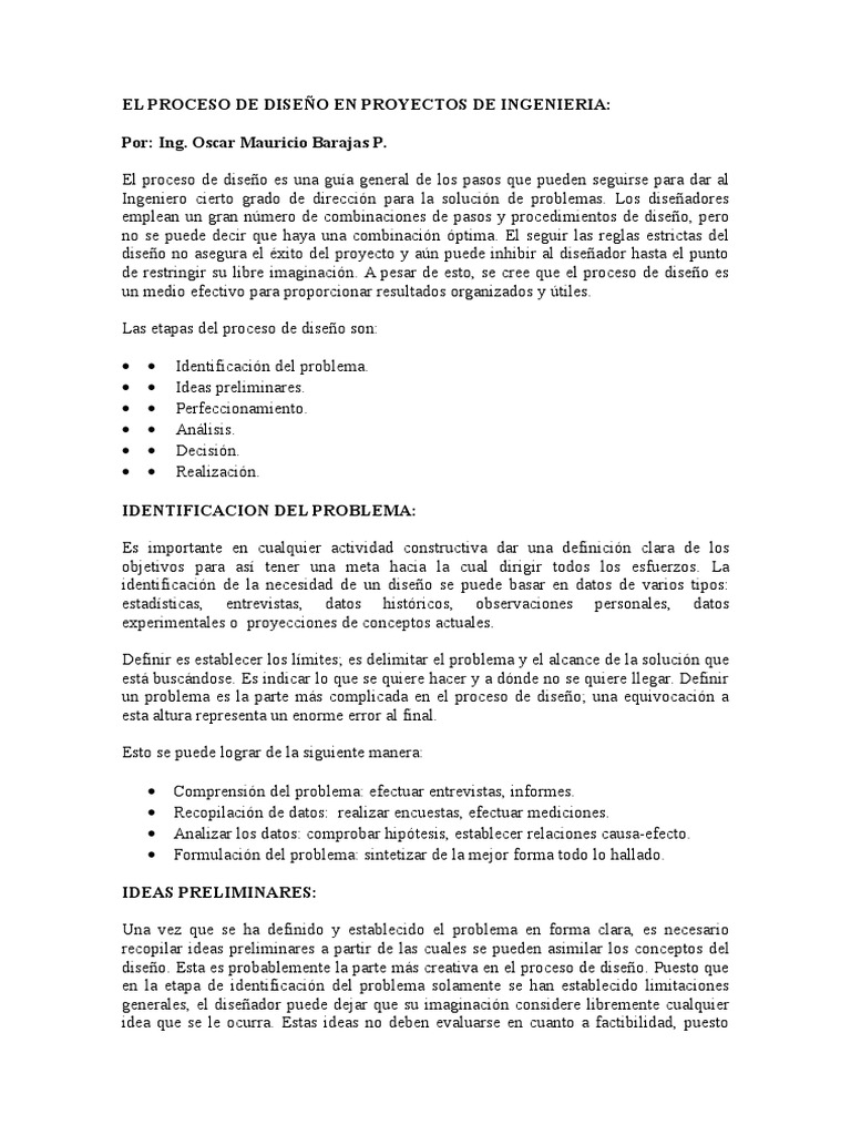 Proceso de Diseño en Ingeniería | PDF | Diseño | Ciencia cognitiva