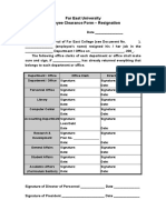 Far East University Clearance Form