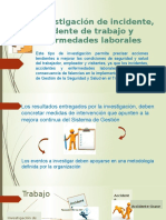 Investigación de Incidente, Accidente de Trabajo y