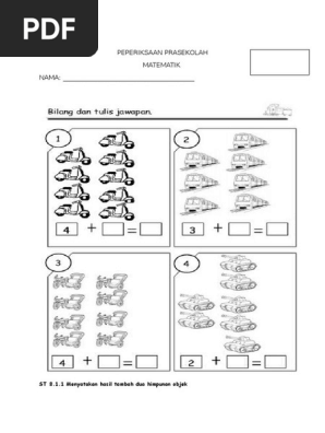289693535 Kertas Ujian Matematik Prasekolah Docx