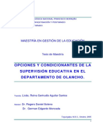 Opciones y Condicionantes de La Supervision Educativa en El Departamento de Olancho (1)