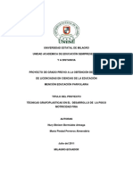 Técnicas Grafoplasticas en El Desarrollo de La Psico Motricidad Fina