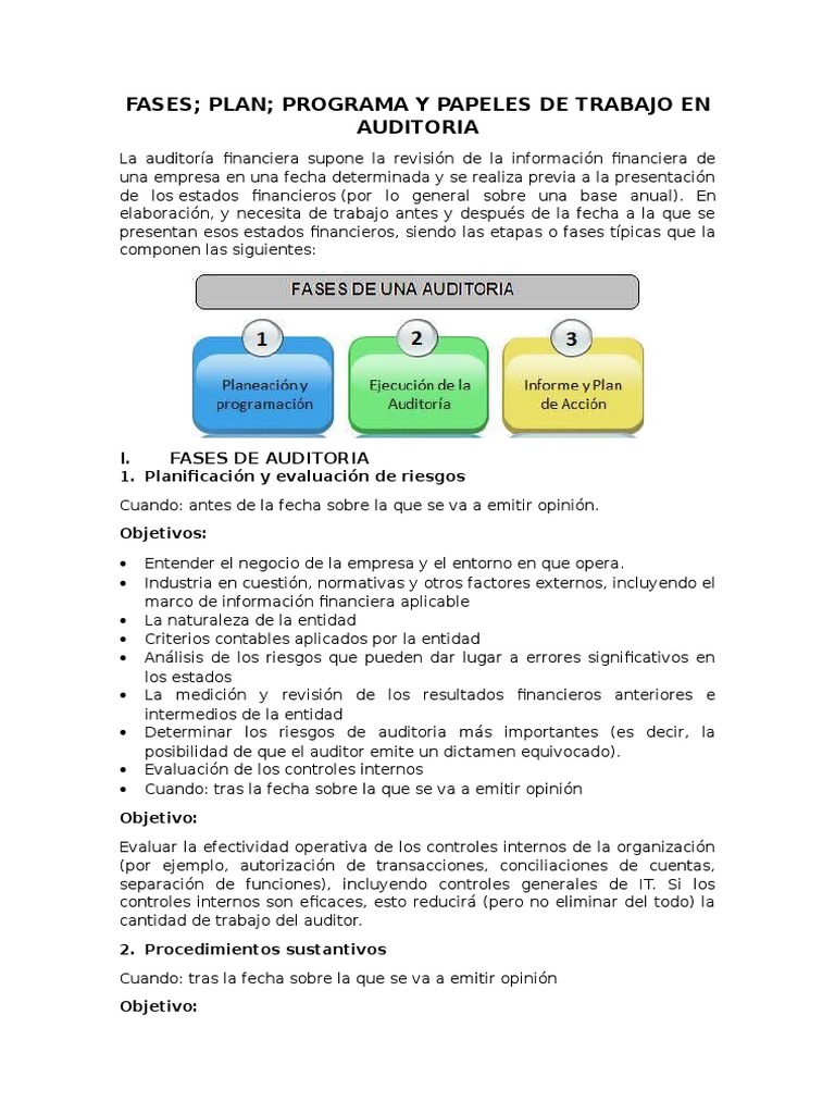 Fases de Auditoria | PDF | Auditoría financiera | Contralor