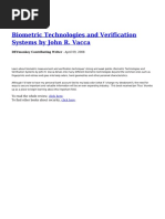 Biometric Technologies and Verification Systems by John R Vacca