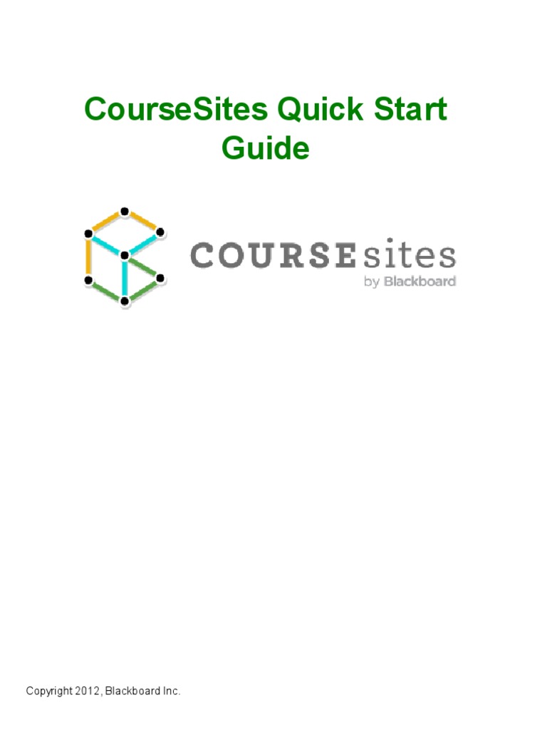 CourseSites Quick Start Guide - Instructors | PDF | Comma Separated ...