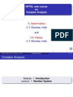 NPTEL Web Course On Complex Analysis: A. Swaminathan