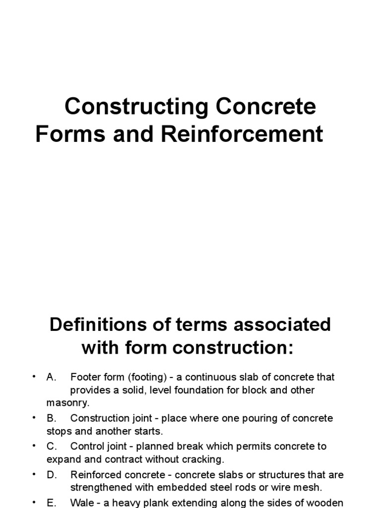 Constructing Concrete Forms Course 01421-6.5 | PDF | Concrete ...