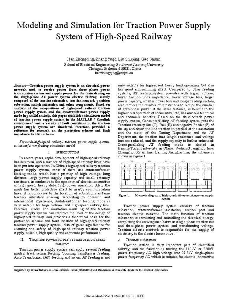 Modeling and Simulation For Traction Power Supply System of High-Speed ...
