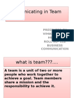 Communicating in Team (Vimal Saxena Business Communication Presentation)
