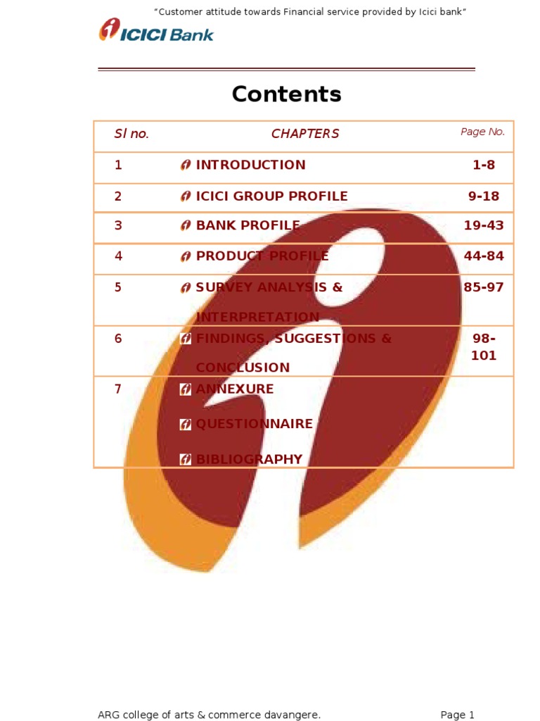Icici Project For Bbm Customer Attitude Towards Financial Services