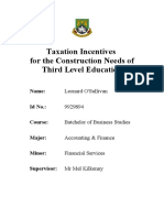 Construction Tax Incentives in Third Level Sector