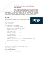 Program Java Volume dan Luas Bangun Ruang