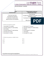 Gs Present Perfect Simple and Continuous - Answers 0