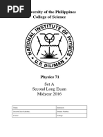 Physics 72 Samplex Midyear 2016