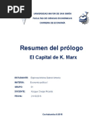 Resumen Del Prólogo de El Capital de Karl Marx