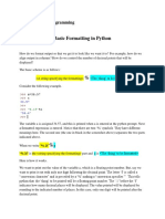 Basic Formatting in Python
