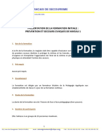 Présentation de La Formation Initiale PSC 1