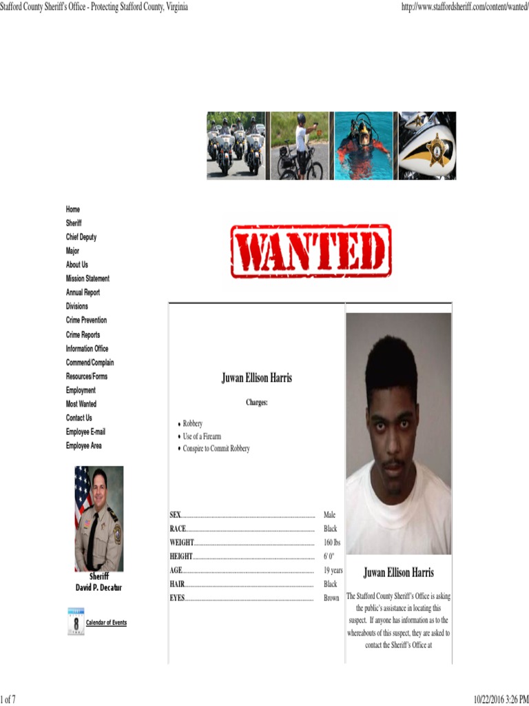 Stafford County Sheriff's Office - WANTED! | PDF | 9 1 1 | Law Enforcement