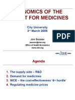 Economics of The Market For Medicines: City University 3 March 2005