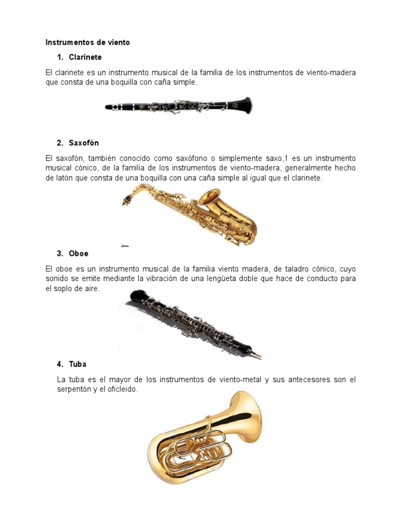Nombres de Instrumentos de Viento | PDF | Instrumentos de latón ...
