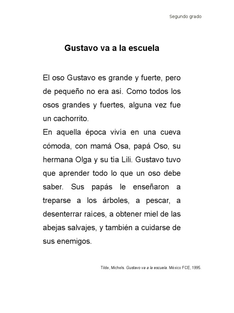 2° Gustavo va a la escuela
