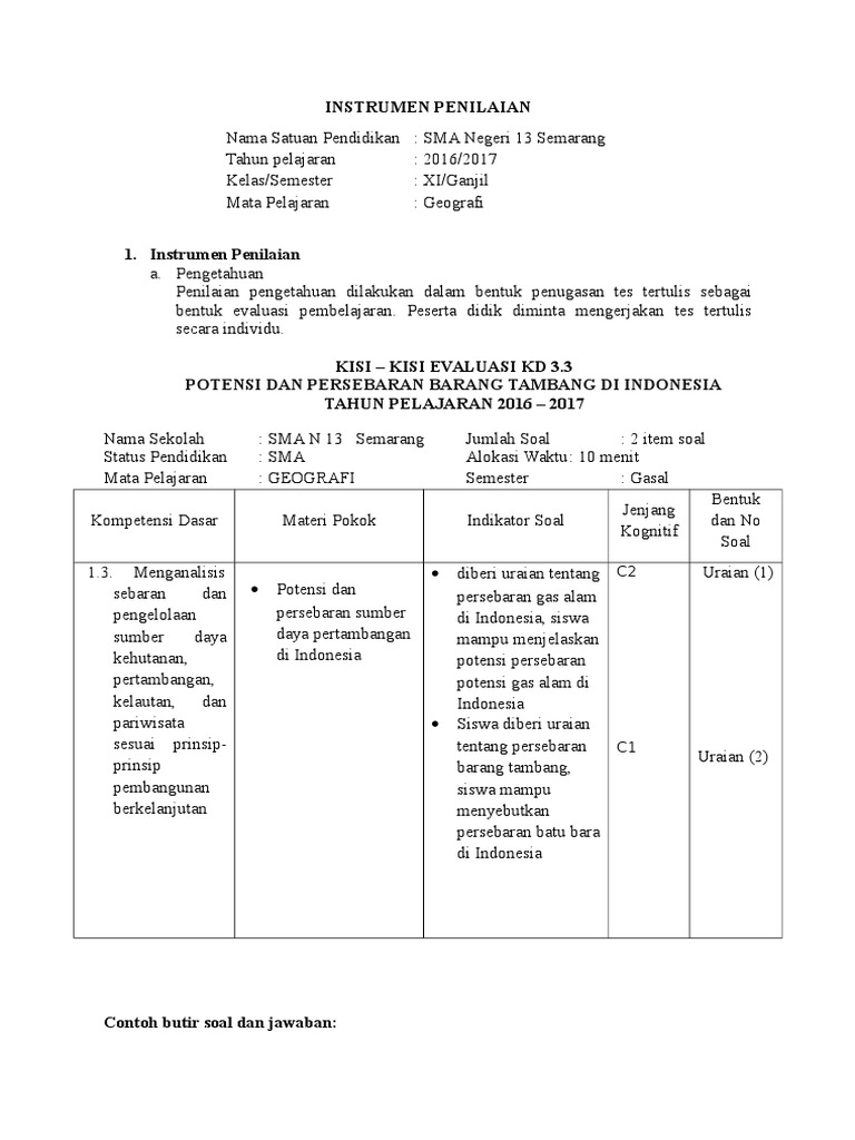 Penilaian Sebaran Dna Pembentukan Barang Tambang