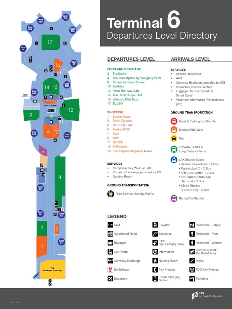 LAX Terminal 6 Departures Directory | PDF