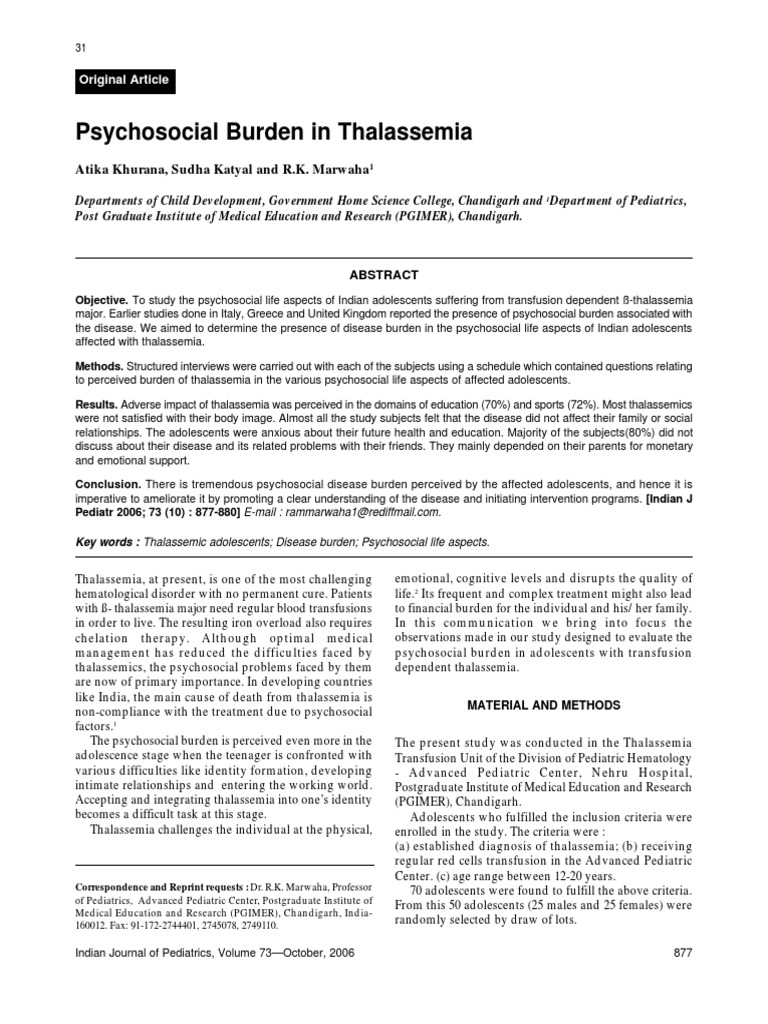 papers research thalassemia
