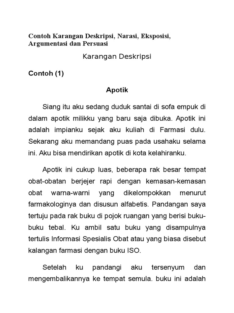 Contoh Karangan Deskripsi