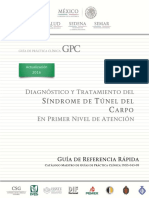 Diagnóstico y Tratamiento de Síndrome de Túnel Del Carpo en El Primer Nivel de Atención GRR