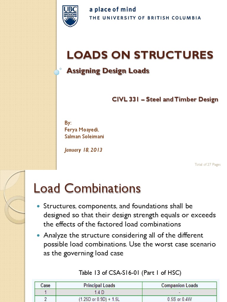 Design Loads for Structures Analysis | PDF | Structural Load | Earthquakes