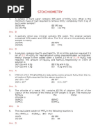 Stoichiometric Calculations Worksheet KEY