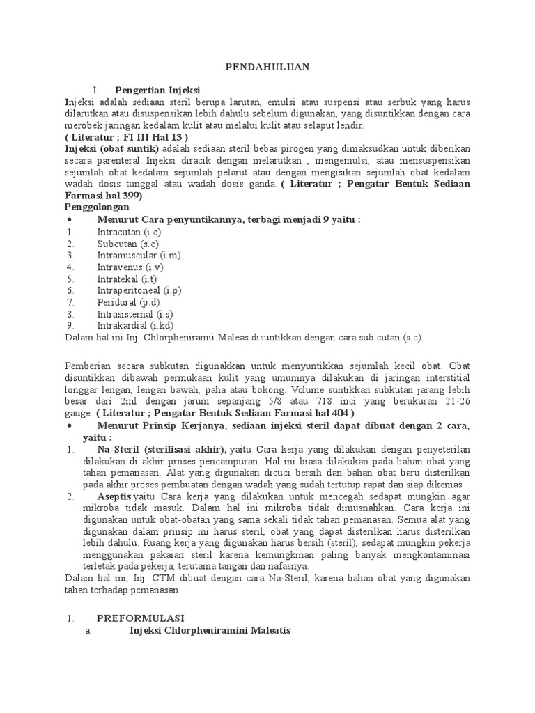Khasiat dan Formulasi Injeksi CTM | PDF | Kesehatan Holistik