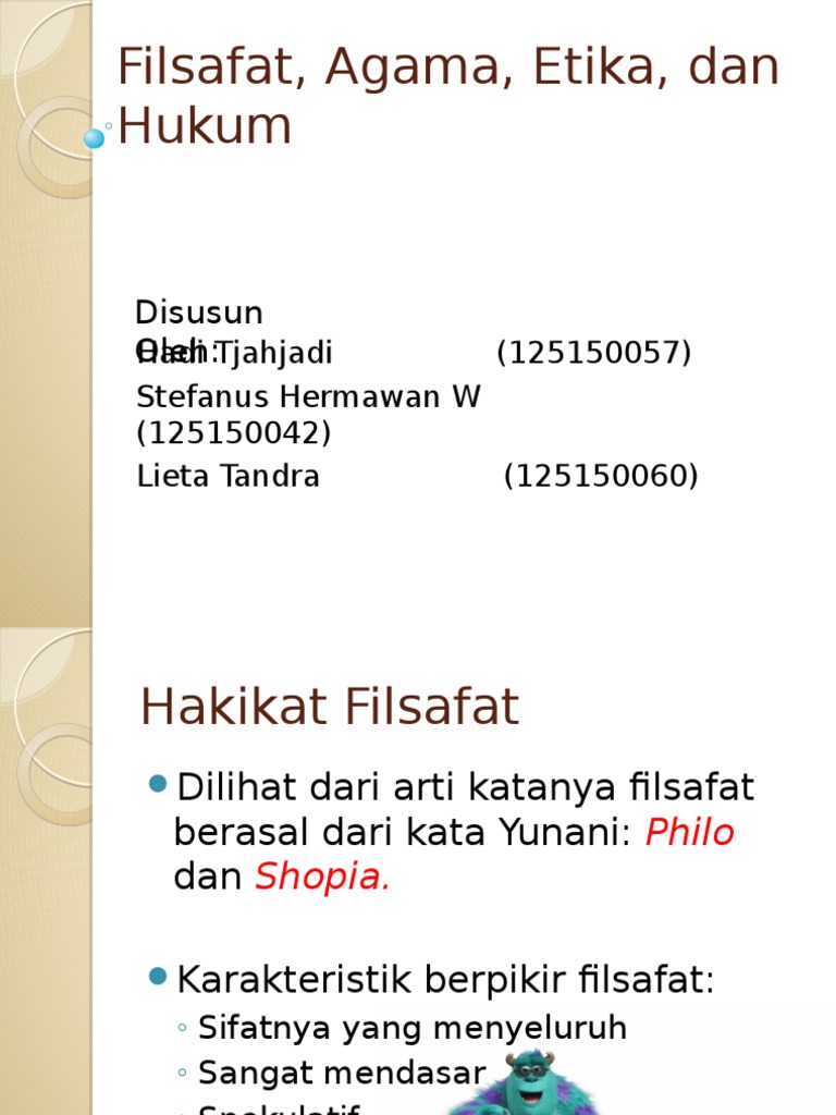 Filsafat Agama Etika Dan Hukum Etipro