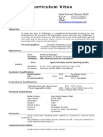 Curriculum Vitae: Syed Sarmad Naeem Shah