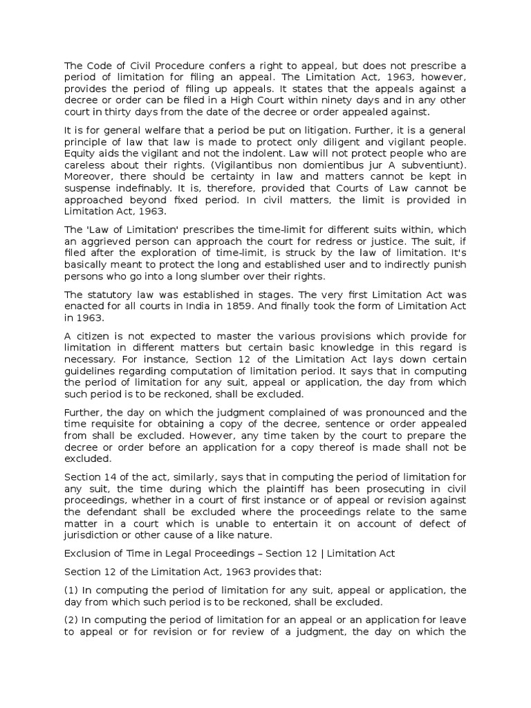 Computation of Limitation PDF Lawsuit Judgment (Law)