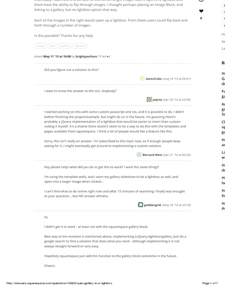 Open Gallery in A Lightbox? Squarespace Answers PDF Cyberspace