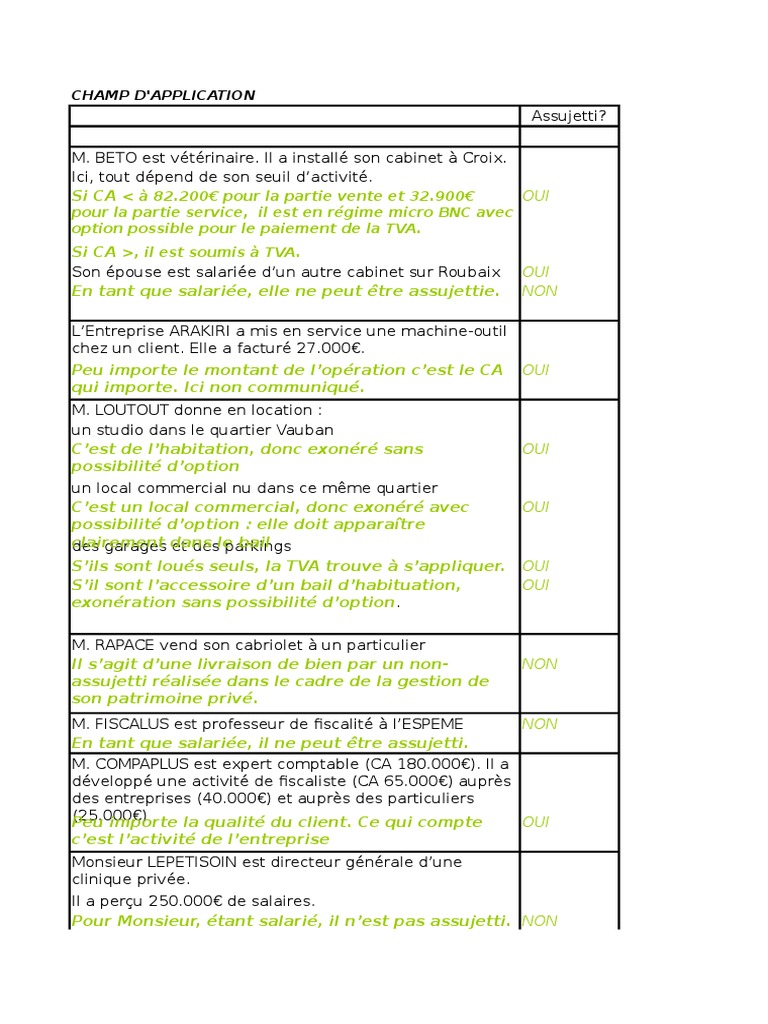 Exercice Déclaration De Tva Avec Corrigé Pdf