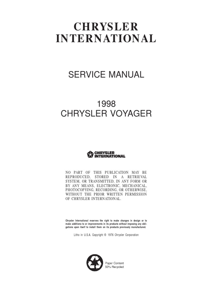 Chrysler Voyager 2 5 Crd Manual Pdf