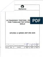 Ultrasonic Testing Procedure For Tubular Tky Structural Weld