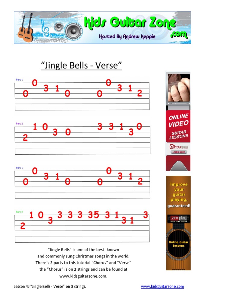 Jingle Bells Verse Guitar PDF