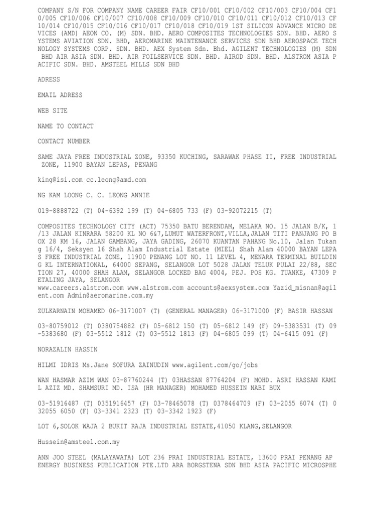 Company List | PDF | Technology & Engineering