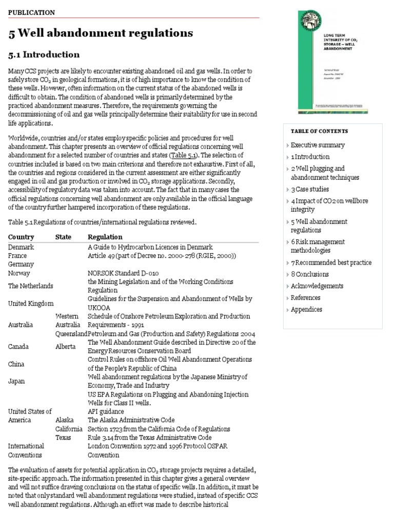 5 Well Abandonment Regulations PDF Casing (Borehole) Offshore