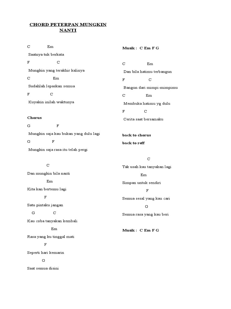 Mungkin Nanti Paroles Peterpan Video Lyric Greatsong